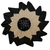 Black / Beige Grosgrain Medallion W/ Button