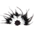 Black/White Feathers & Rosette