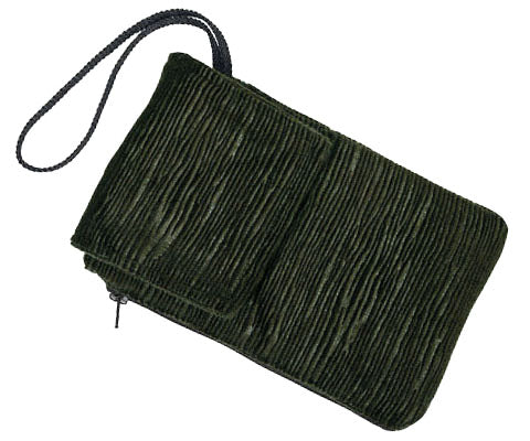 Cell Phone Case with Wristlet Cord | Cohen in Olive Upholstery Fabric | Handmade in the USA by Pandemonium Seattle