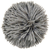 Large / Gray Faux Fur Pom