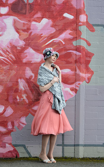 Stole - Luxury Faux Fur in Winter River - Sold Out! - Pandemonium Millinery  Faux Fur Boutique made in Seattle WA USA