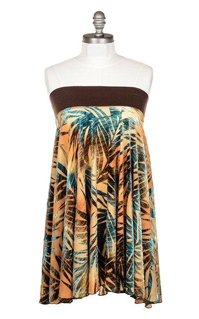 Circle Skirt as Coverup | Sunset Palm Burnout Velvet | LYC Handmade in Seattle WA