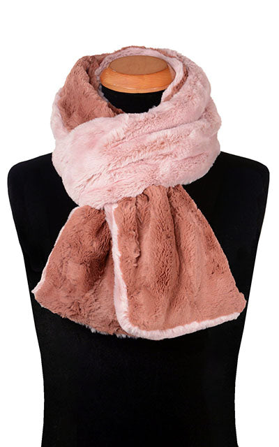 Men&#39;s Classic Scarf | Frosted Cedar and Cuddly Copper River Faux Fur | Handmade in the USA by Pandemonium Seattle