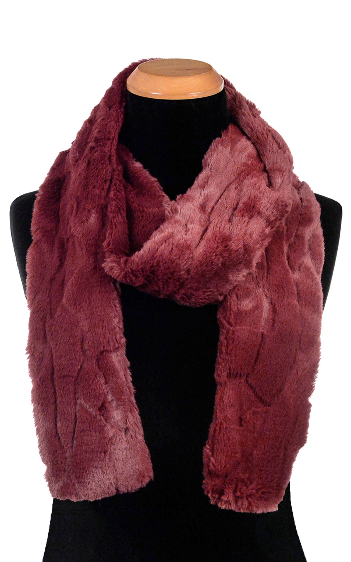 Men&#39;s Classic Skinny Scarf | Cranberry Creek Faux Fur | Handmade in the USA by Pandemonium Seattle