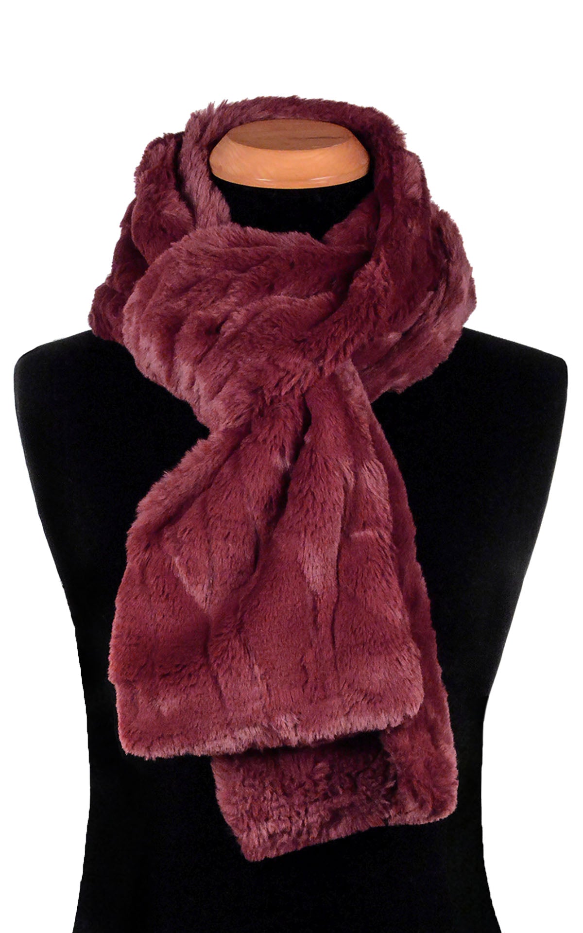 Men&#39;s Classic Scarf | Cranberry Creek Faux Fur | Handmade in the USA by Pandemonium Seattle