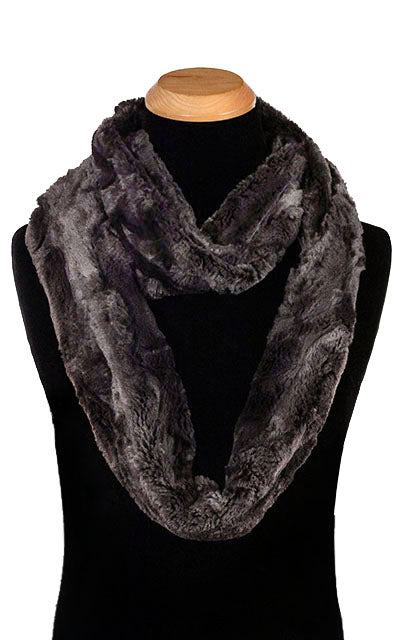 Men&#39;s Classic Infinity Scarf | Espresson Bean  Faux Fur | Handmade in the USA by Pandemonium Seattle
