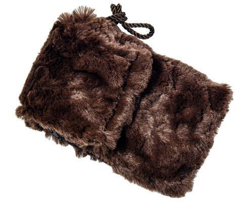 Cell Phone Case with Wristlet Cord | Chocolate Cuddly Faux Fur | Handmade in the USA by Pandemonium Seattle