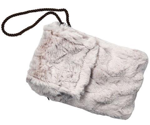 Cell Phone Case with Wristlet Cord | Sand Cuddly Faux Fur | Handmade in the USA by Pandemonium Seattle