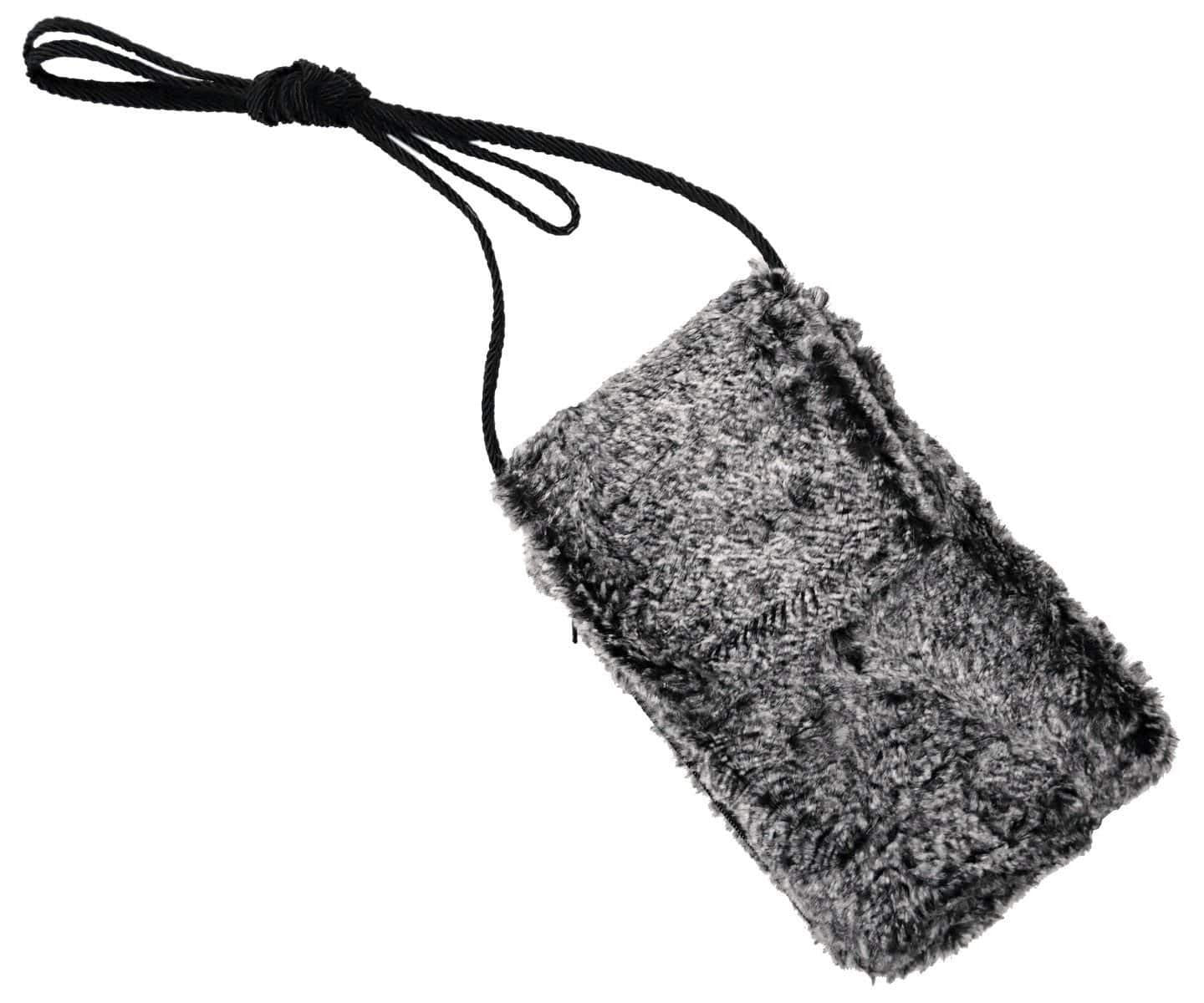 Cell Phone Case with Crossbody Cord | Nimbus Luxury Faux Fur | Handmade in the USA by Pandemonium Seattle