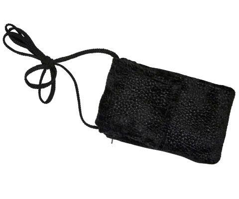 Cell Phone Case with Crossbody Cord | Pebbles in Black Upholstery Fabric | Handmade in the USA by Pandemonium Seattle