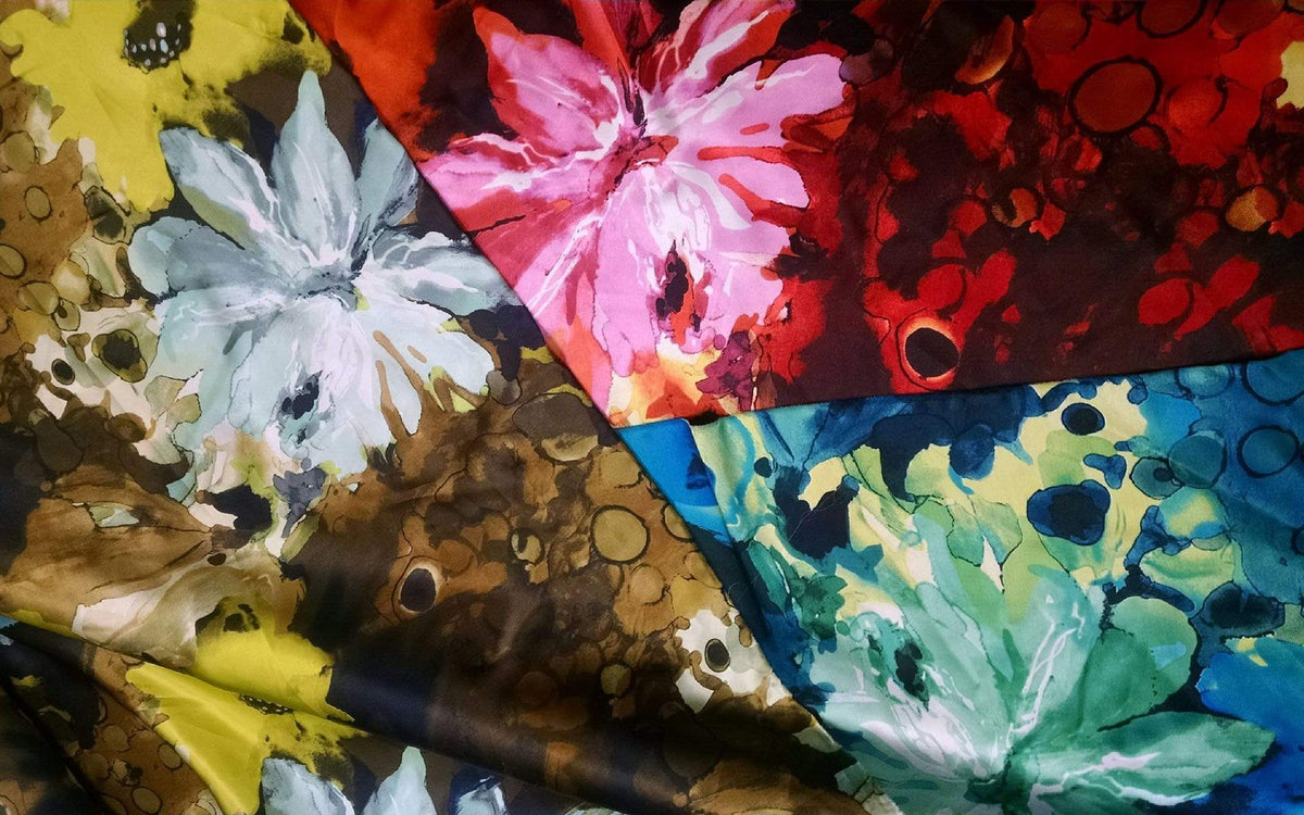 Women&#39;s Euro Scarves in Fiesta Silk | Handmade in Seattle WA | Pandemonium Millinery