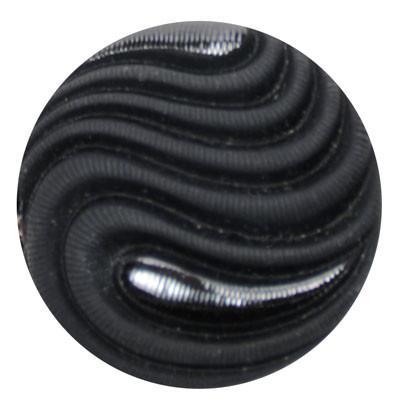 Black Glass Wave Patterned Button Detail from Pandemonium Millinery