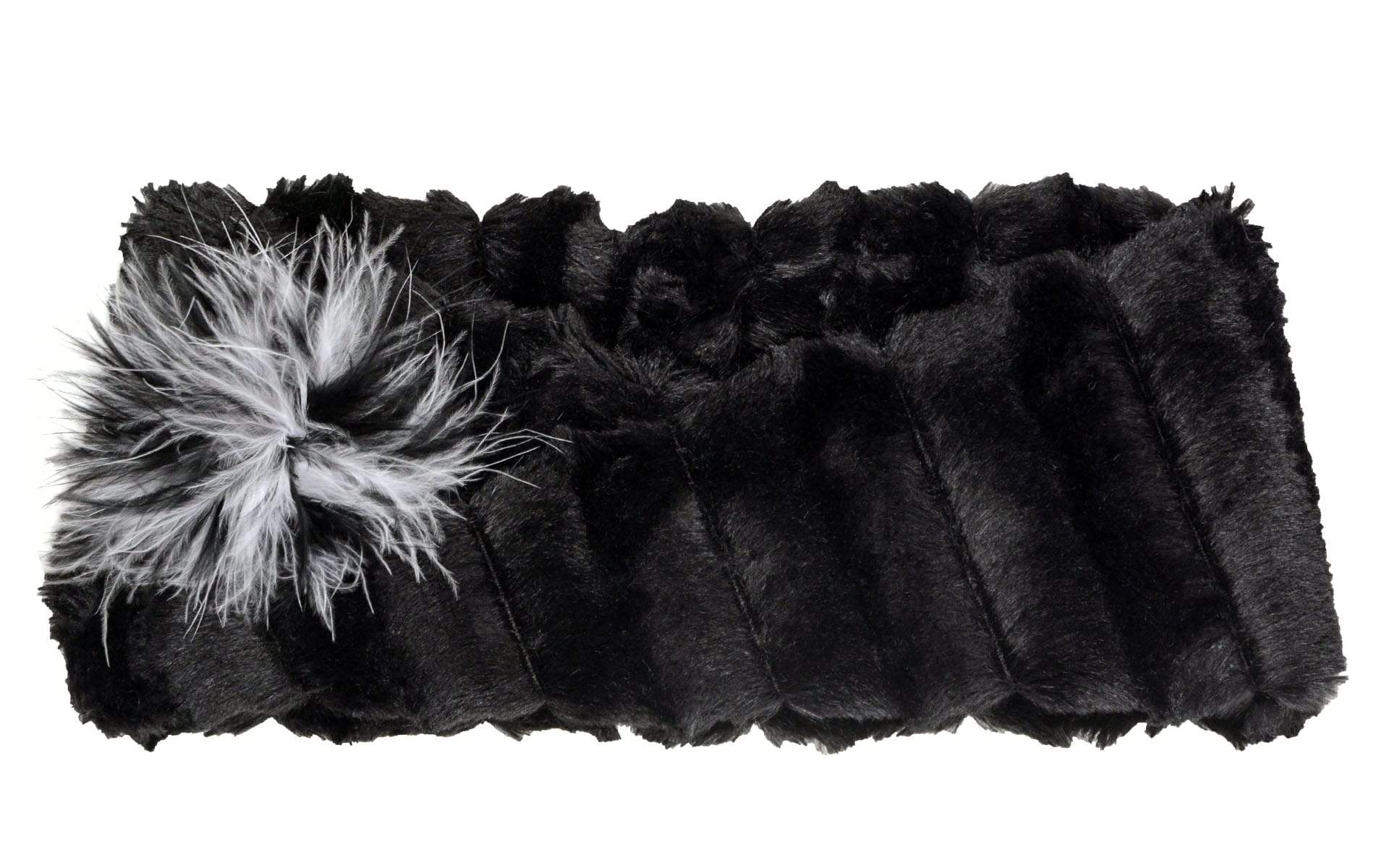 Headband with Twist | Luxury Faux Fur in Minky Black | Pandemonium Millinery handmade in Seattle WA USA