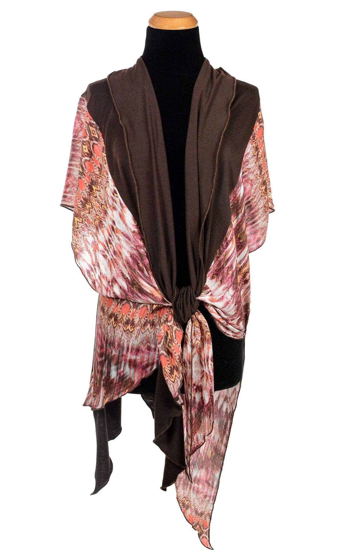 Kaftan Cover Up Tied View - Pink Dream with Terra Jersey Knit Apparel | Handmade by Pandemonium Millinery