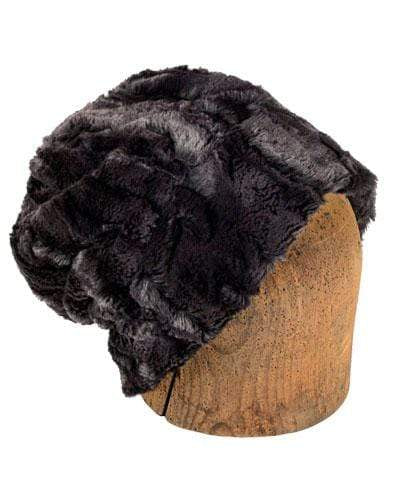 Men&#39;s Beanie Hat | Espresso Bean Luxury Faux Fur | Handmade in Seattle, WA by Pandemonium Millinery USA