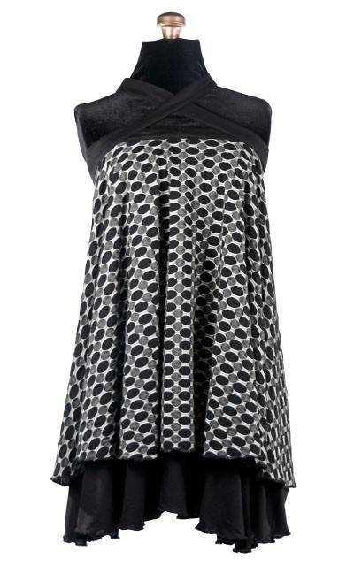 Multi-Wrap Styled like a Dress | Solar Eclipse with Jersey Knit Abyss Black | Handmade by Pandemonium Millinery | Seattle WA USA