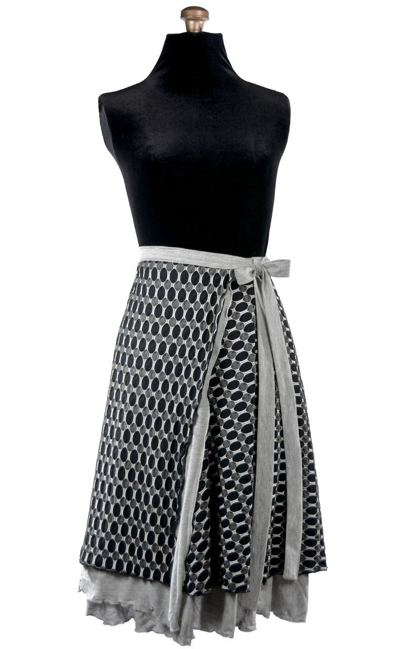 Multi-Wrap Skirt | Solar Eclipse with Jersey Knit Silver Moon Gray| Handmade by Pandemonium Millinery | Seattle WA USA
