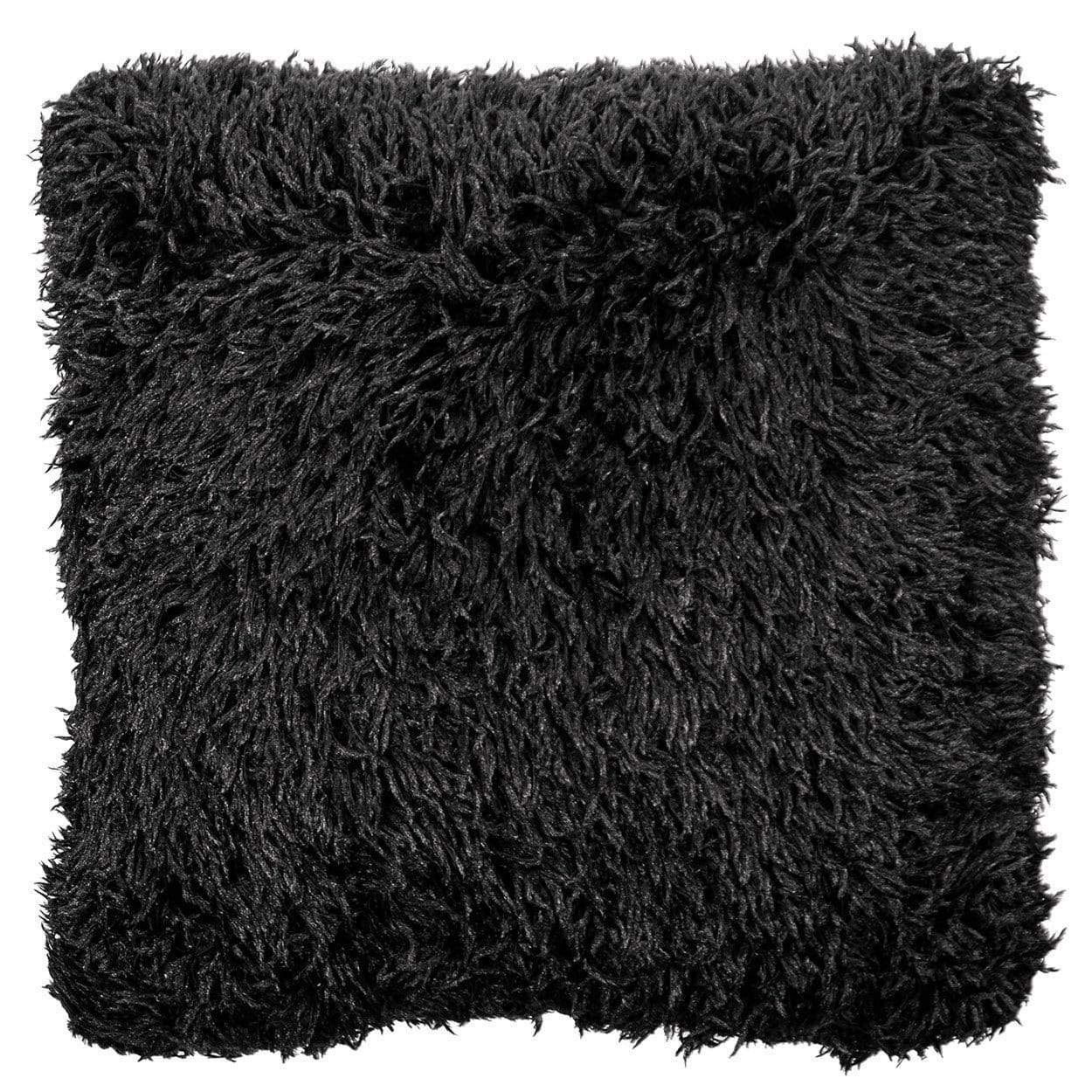 Pandemonium Millinery Pillow Sham - Black Swan Faux Fur 16" Square / Add Pillow Form / Black Swan Home decor