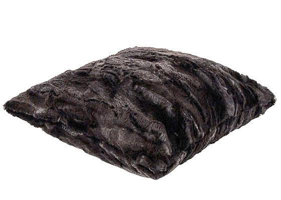 Side View Pillow Shams in Espresso Bean | Luxury Faux Fur decorative pillow by Pandemonium Chocolate and Browns | Handmad Millinery seattle, WA usa