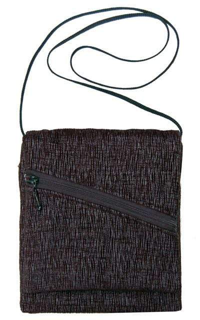 Prague Handbag in Black and Gray  Bongo with  Black Cord Strap | Handmade by Pandemonium Seattle USA