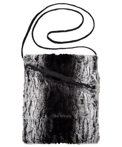 Prague Handbag | Sequoia Faux Fur with Black and White Stripes  | handmade in USA by Pandemonium Seattle