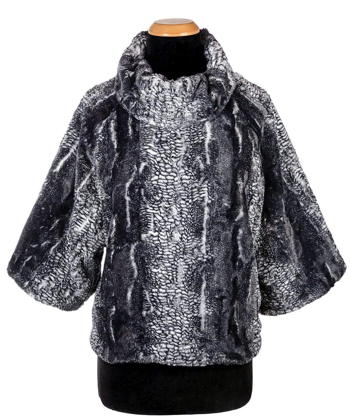Sweater Top Plus 4 in | Black Mamba Black and White Faux Fur | Handmade By Pandemonium Millinery | Seattle WA USA