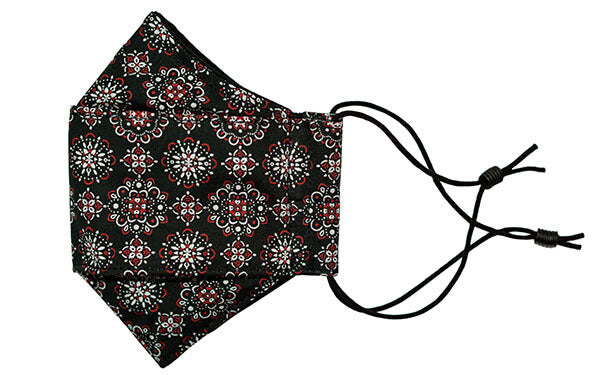 Pop-Up Face Mask - Vintage Tie - Handmade by Pandemonium Millinery Seattle, WA USA
