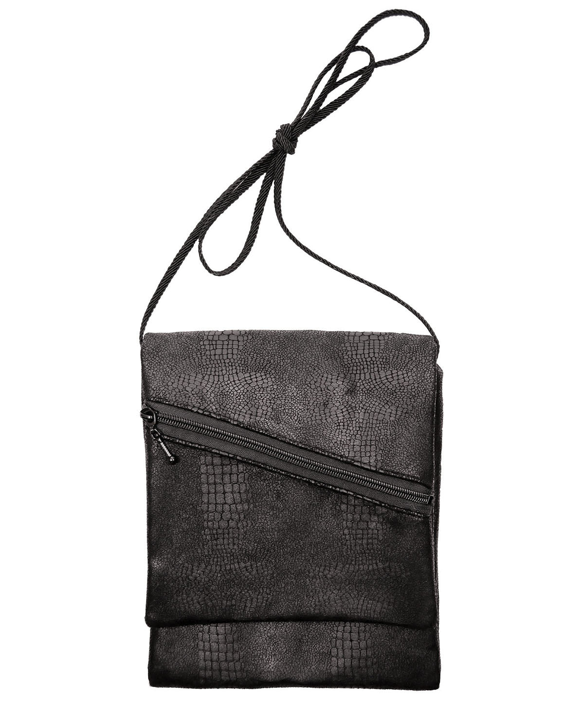 Prague Handbag | Outback Black Vegan Leather Fabric | handmade in USA by Pandemonium Seattle