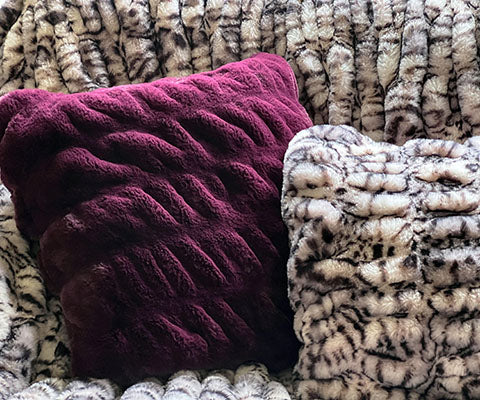 Pillow Sham - Royal Opulence in Merlot and Snow Leopard. Handmade in Seattle Washington