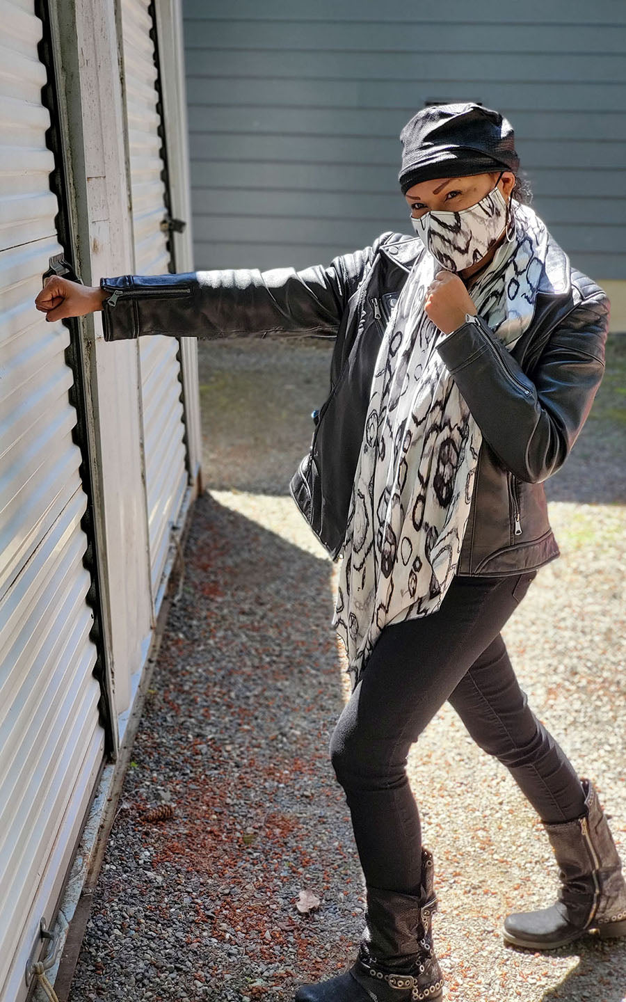 Christine's doing her part to fight Covid!