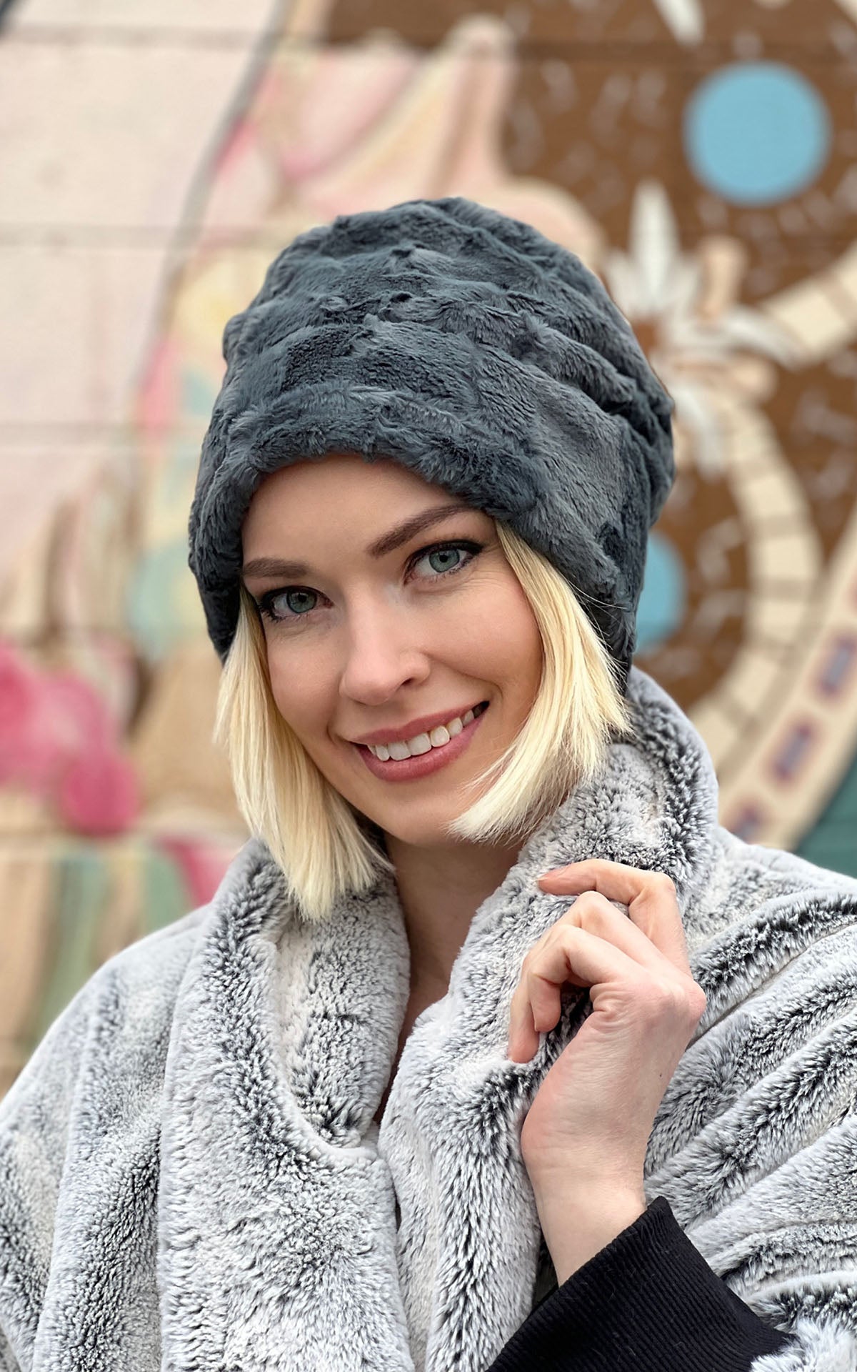 Faux Fur Cuffed Pillbox Hat Collection Made in the USA by Pandemonium Seattle