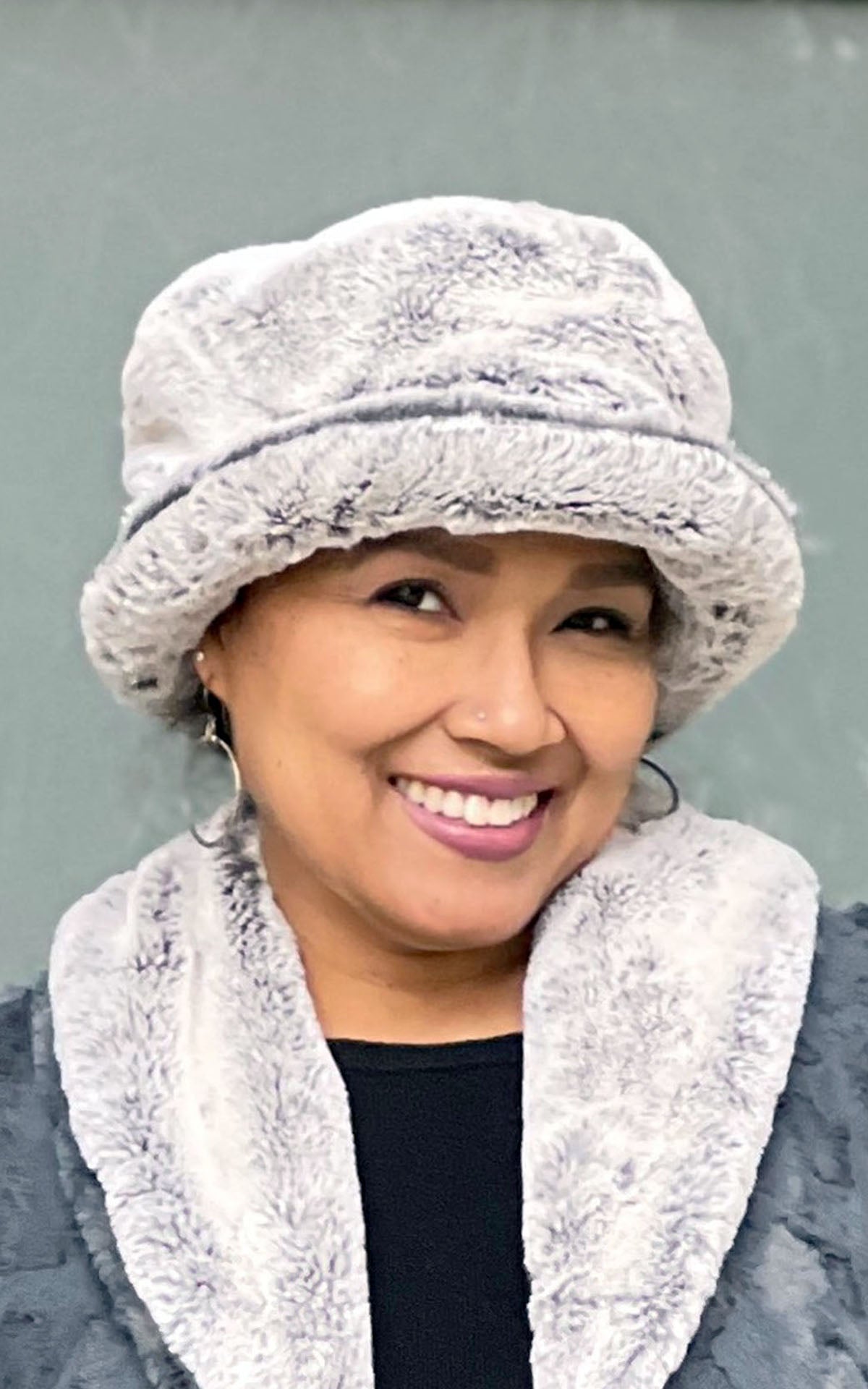 Molly Bucket Hat | Frosted Juniper Faux Fur | handmade Seattle, WA USA by Pandemonium Millinery