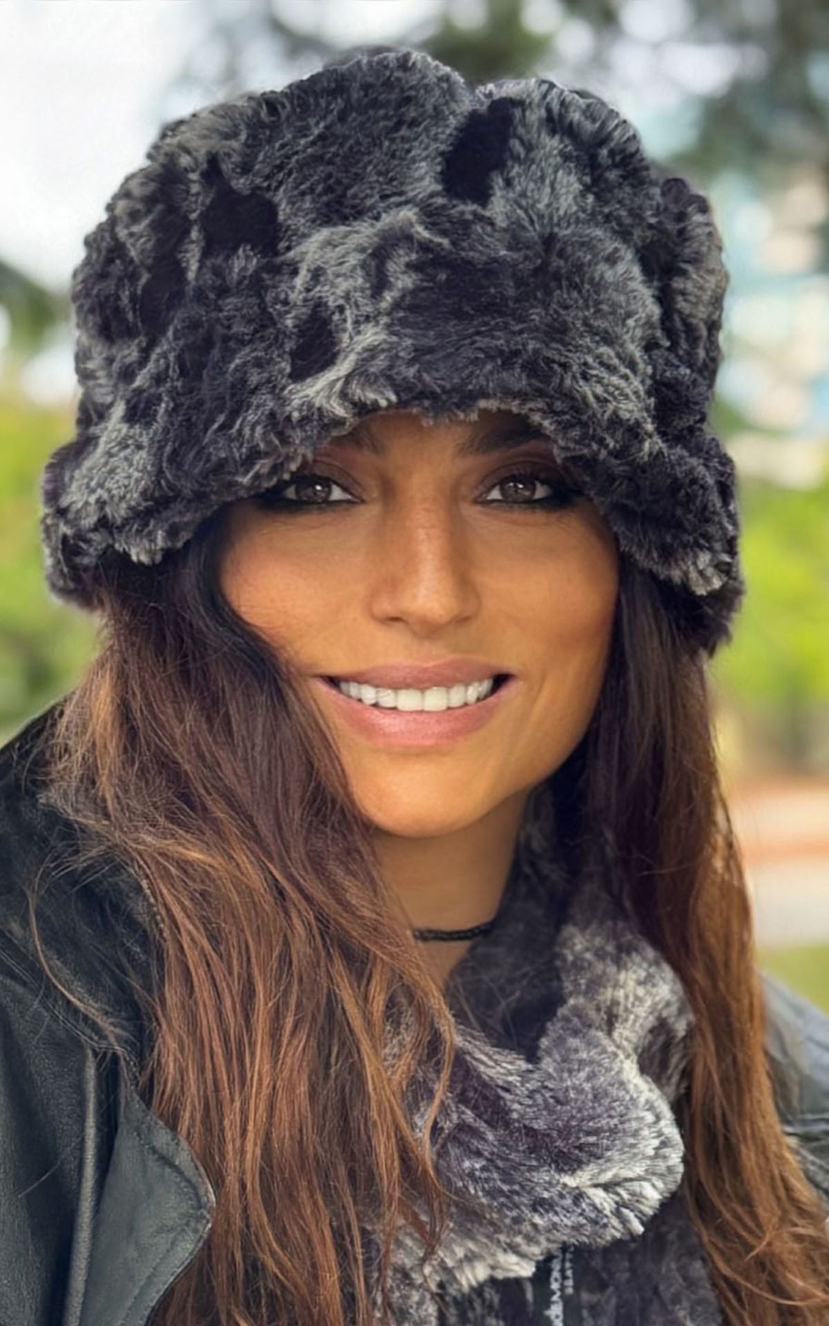Molly Bucket Hat | Frosted Juniper Faux Fur | handmade Seattle, WA USA by Pandemonium Millinery