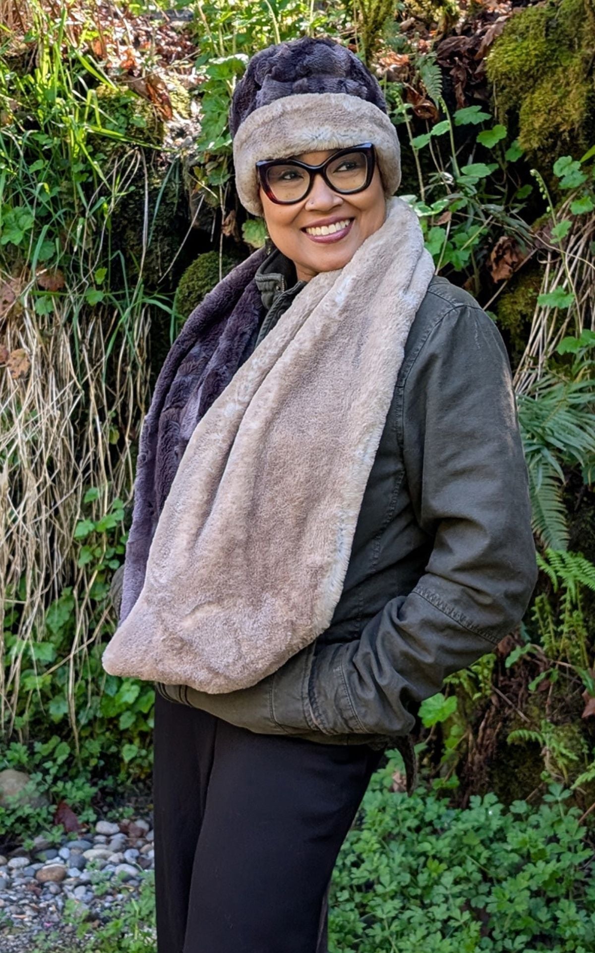 Two-Tone Infinity Scarf Collection | Enchanted Dreams & Luxury Faux Fur Combos | Handcrafted by Pandemonium Seattle USA