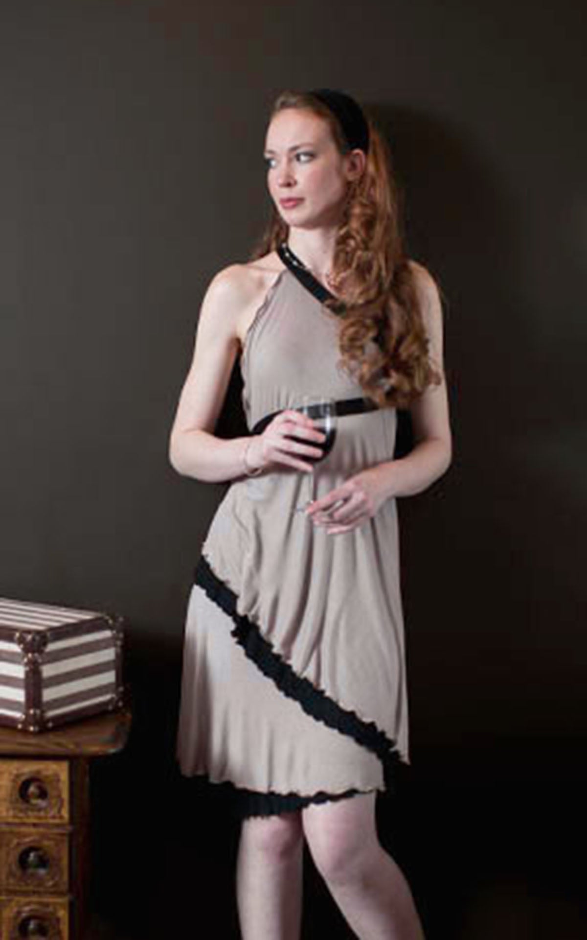 Multi Wrap Collection | Multi Wrap in Stardust & Abyss Jersey Knit | handmade in Seattle, WA by Pandemonium Millinery