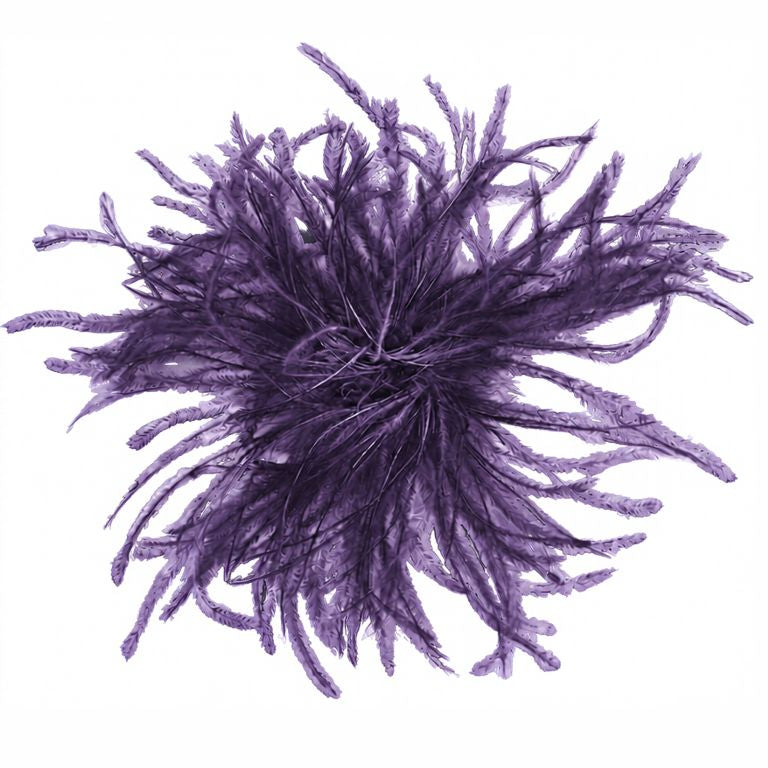 Ostrich Feather Brooch in Aubergine | Handmade in Seattle WA | Pandemonium Millinery