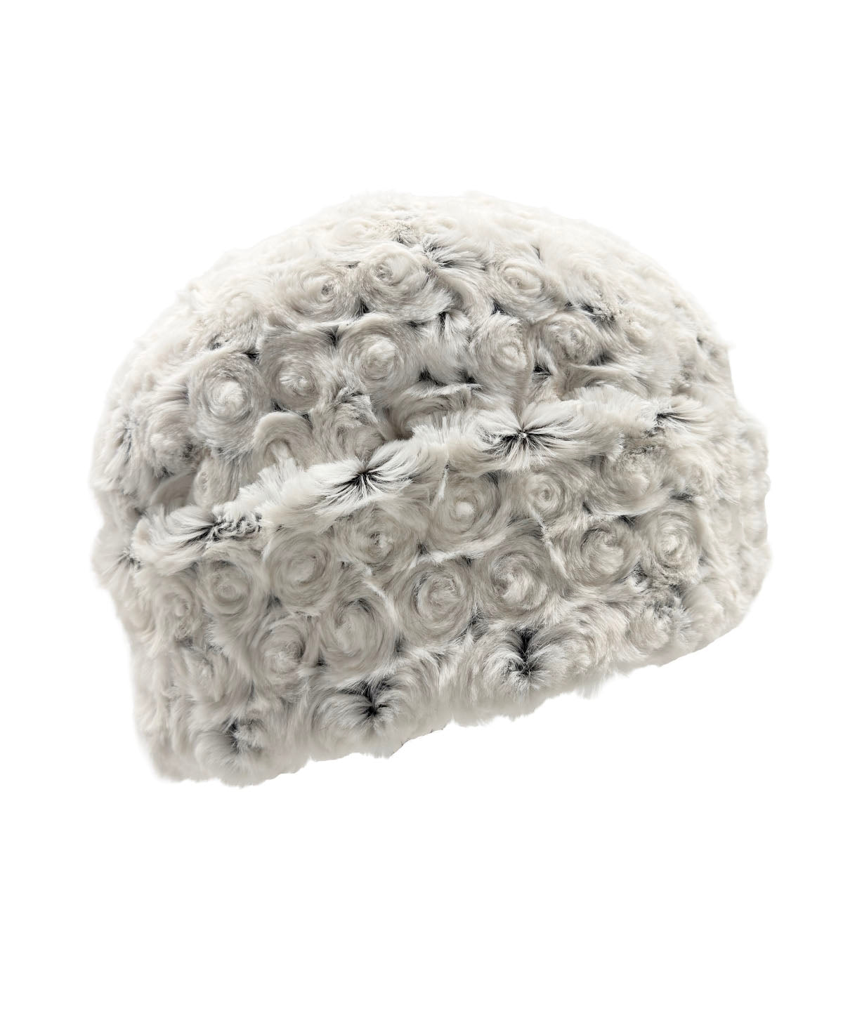 Beanie in Rosebud Black Classic Luxury Faux Fur. Made in Seattle, WA, USA by Pandemonium Seattle.