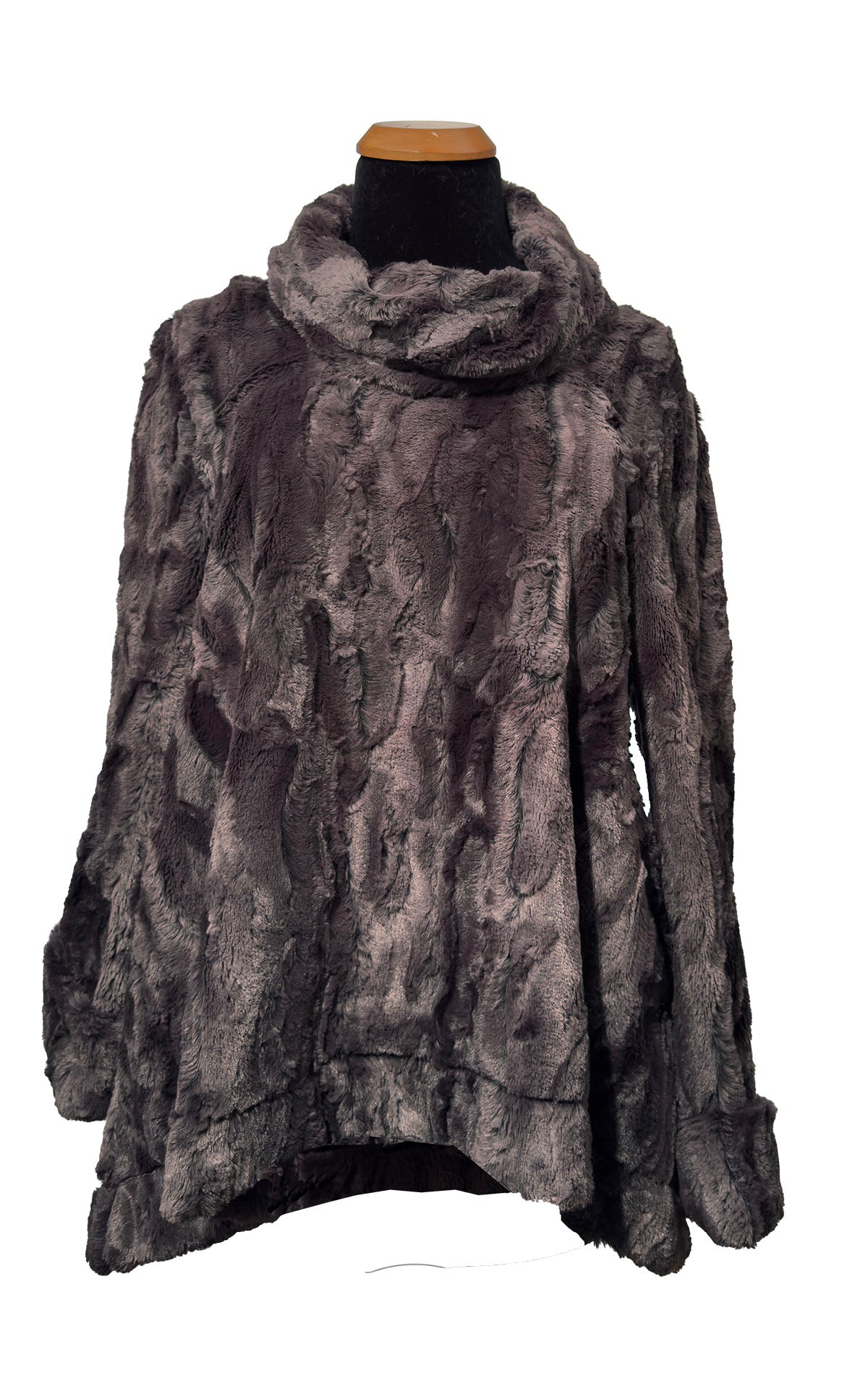 Cowl Top Pullover in Classic Luxury Espresso Bean Faux Fur.  Made in Seattle, WA, USA by Pandemonium Seattle.