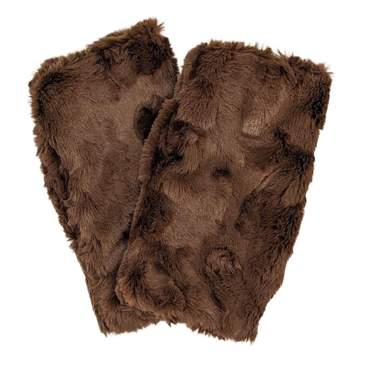 Fingerless Texting Gloves | Cuddly Chocolate Faux Fur | Pandemonium Millinery | Made in Seattle