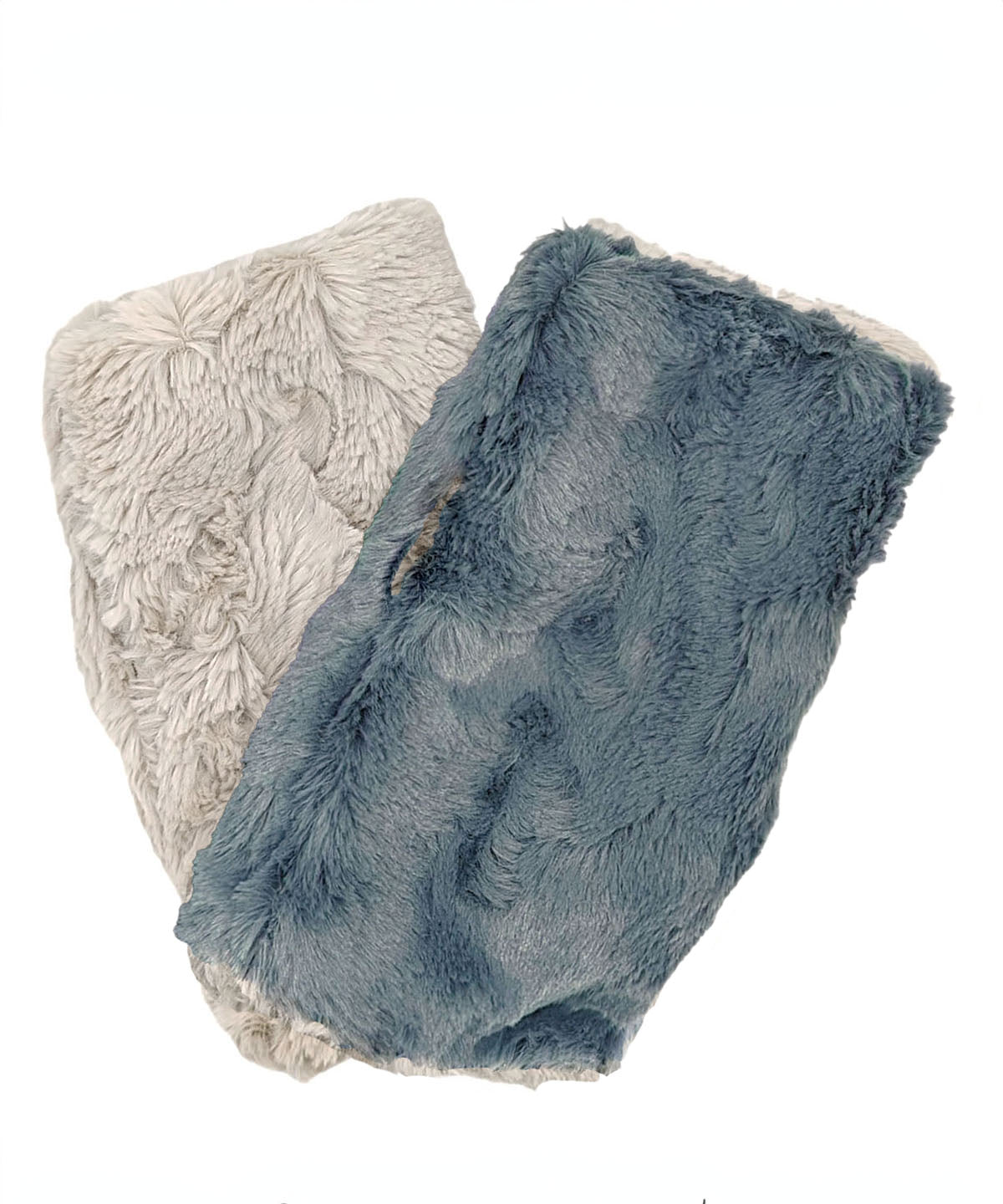 Fingerless Gloves | Cuddly Sand Faux Fur with Slate | Pandemonium Millinery