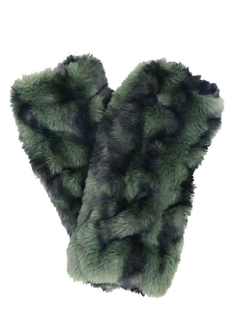 Royal Opulence Fingerless Gloves Mid in Black Pine Faux Fur by Pandemonium Seattle.