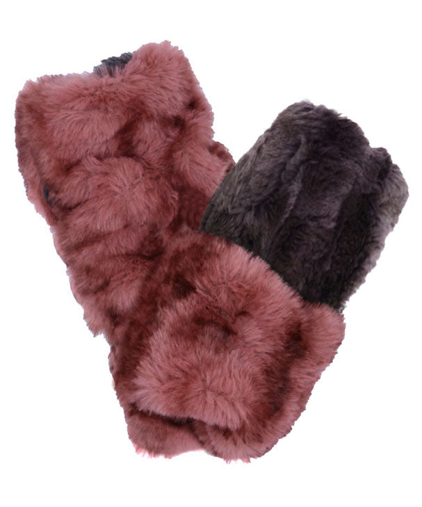 Royal Opulence Fingerless Gloves Mid in Maple Glow Faux Fur by Pandemonium Seattle.