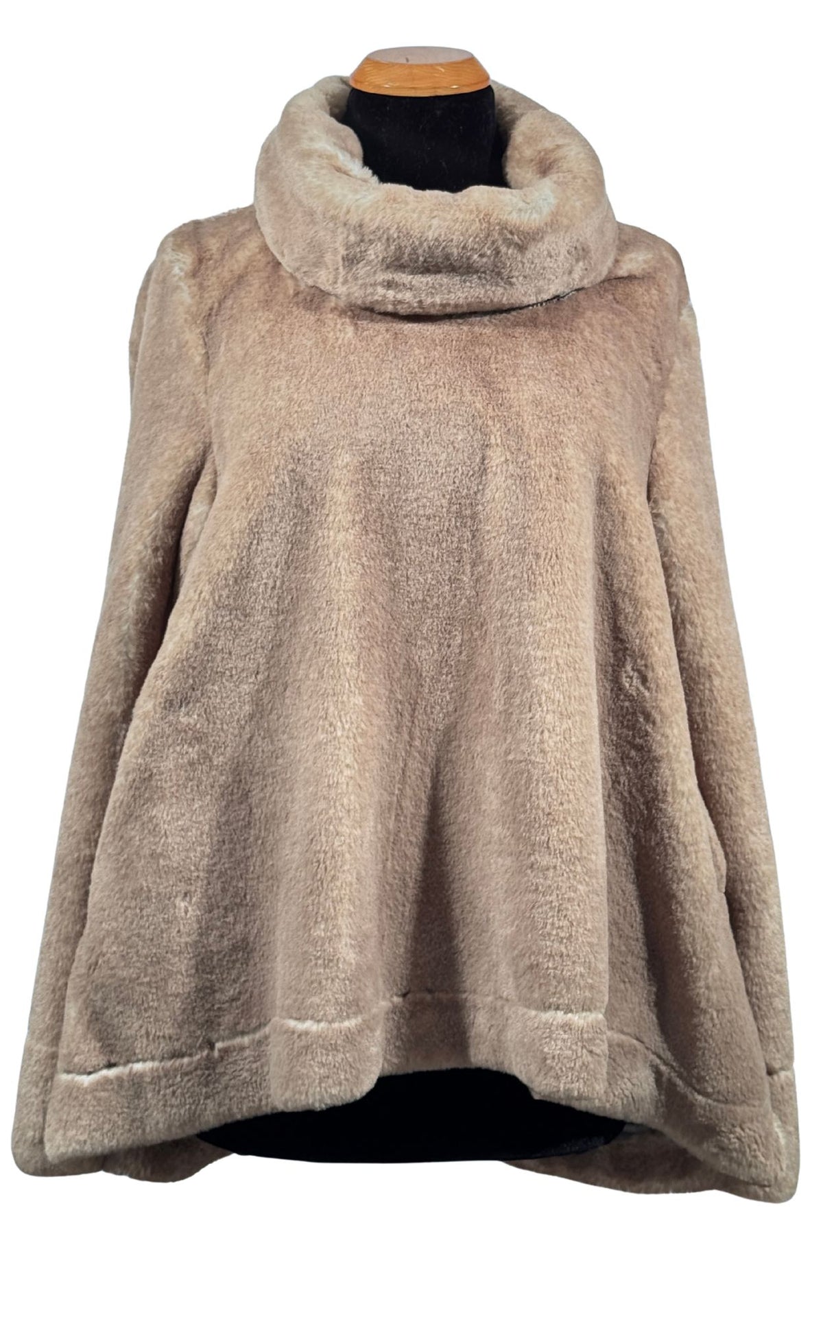Cowl Top Pullover in Coastal Plush Golden Bluff Faux Fur. Made in Seattle, WA, USA by Pandemonium Seattle.