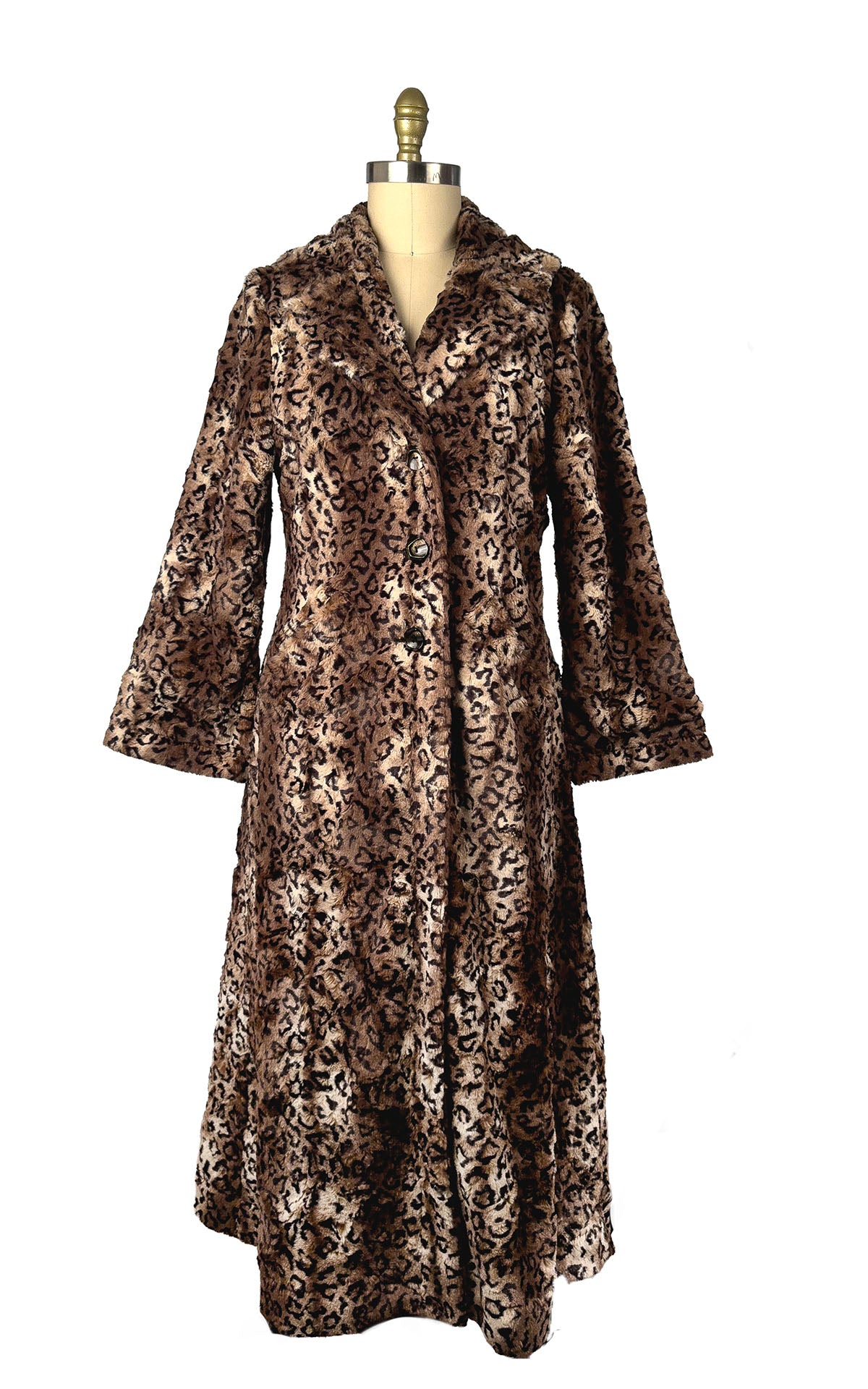 Hayworth Coat in Classic Luxury Carpathian Lynx Faux Fur. Made in Seattle, WA, USA by Pandemonium Seattle.