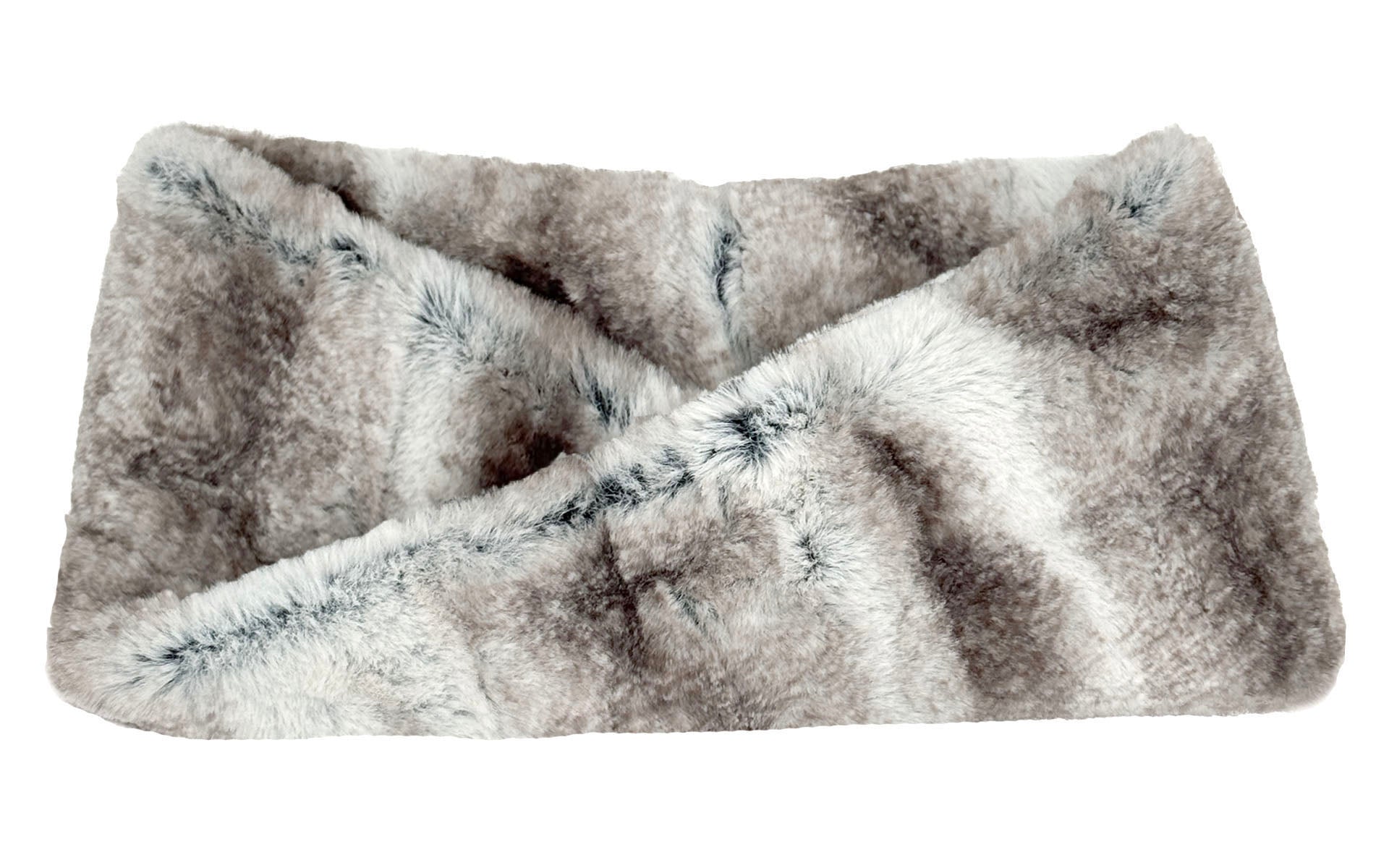 Headband in Classic Luxury Driftwood Faux Fur. Made in Seattle, WA, USA by Pandemonium Seattle.