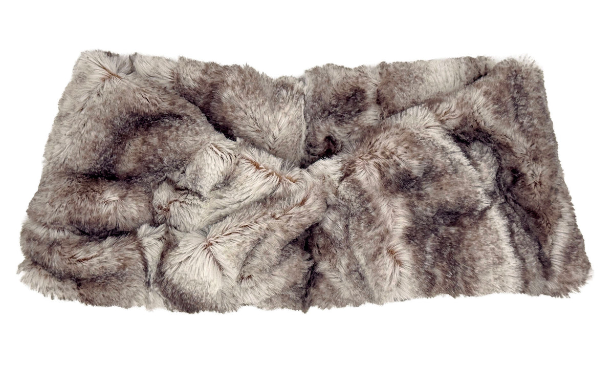 Headband in Classic Luxury Rusty Rock Faux Fur. Made in Seattle, WA, USA by Pandemonium Seattle.