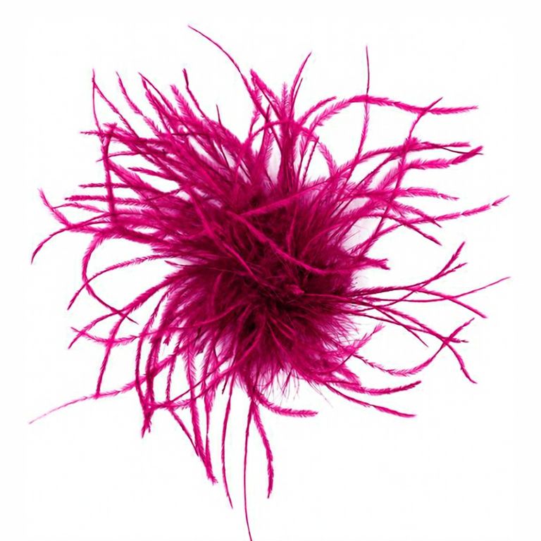 Ostrich Feather Brooch in Magenta | Handmade in Seattle WA | Pandemonium Millinery