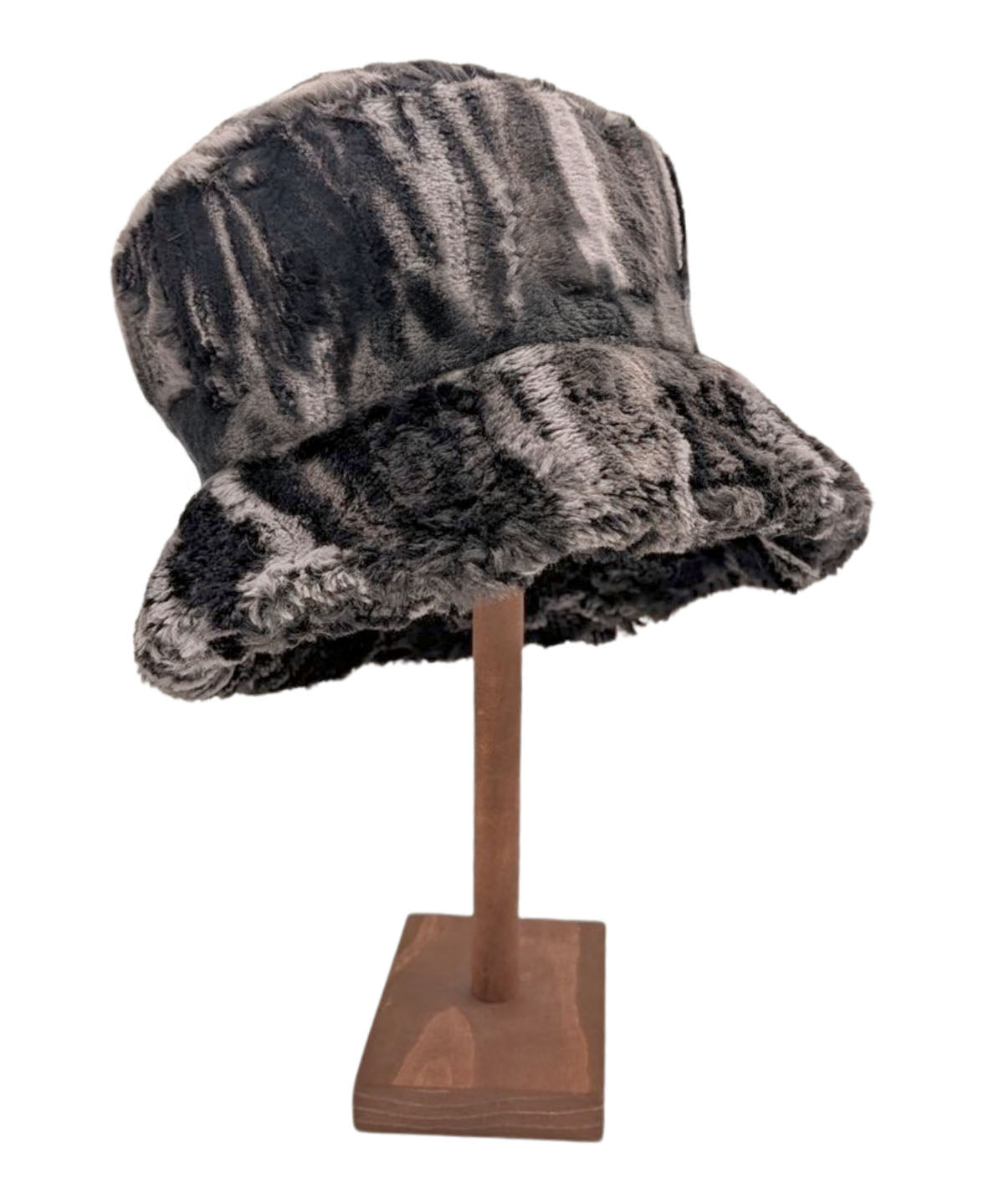 Molly Bucket Hat | Marble Black Dune Faux Fur | Handmade by Pandemonium | Seattle WA USA