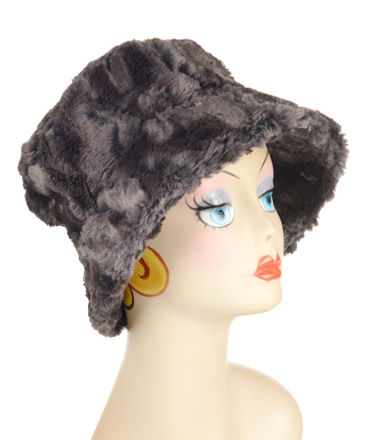 Molly Hat Bucket Style Hat | Luxury Faux Fur In Espresso Bean | Handmade by Pandemonium Seattle