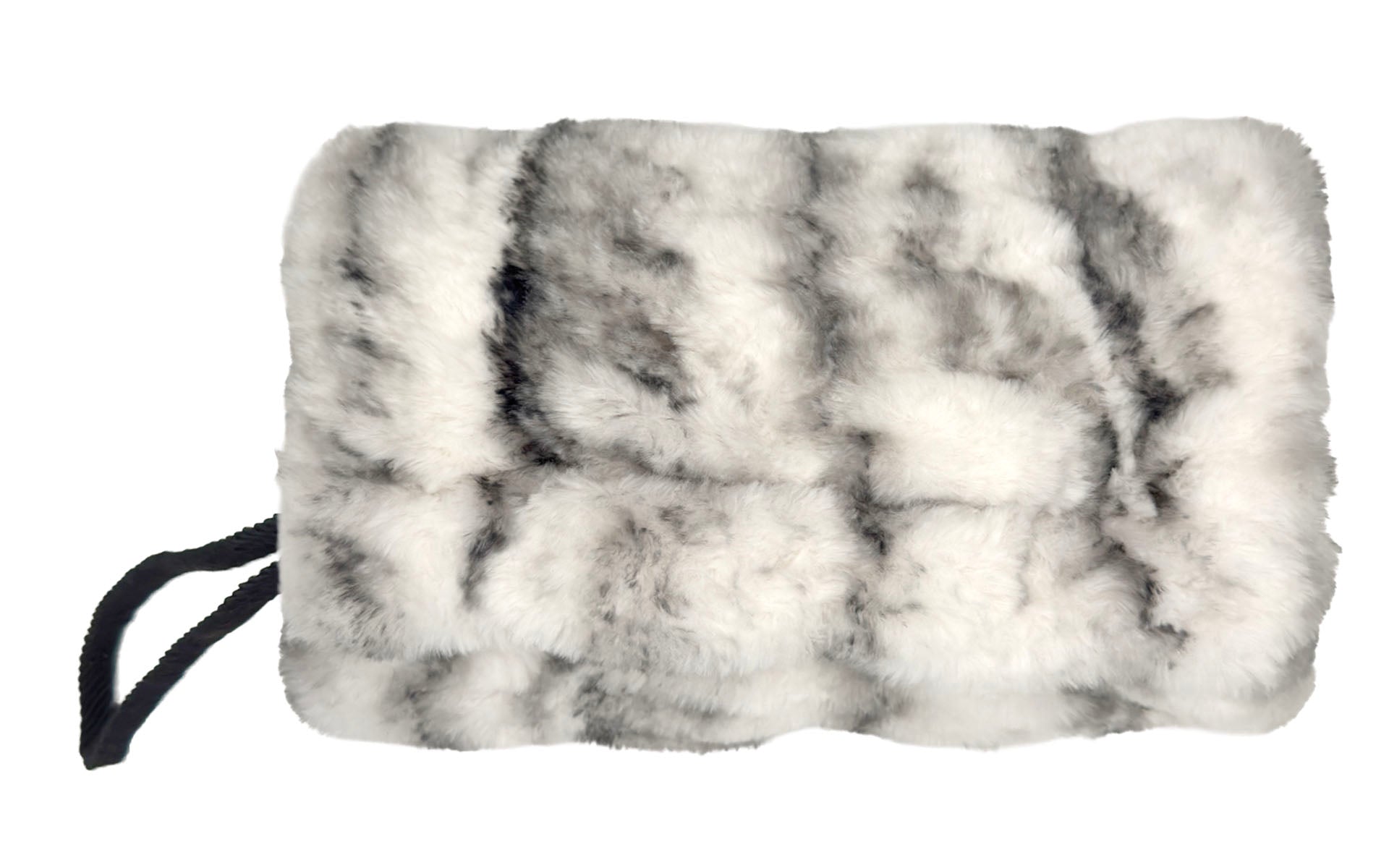  Faux Fur  Hand Muff in Royal Opulence in Cherry Bomb with Cuddly Black lining. Made in Seattle, WA, USA by Pandemonium Seattle.